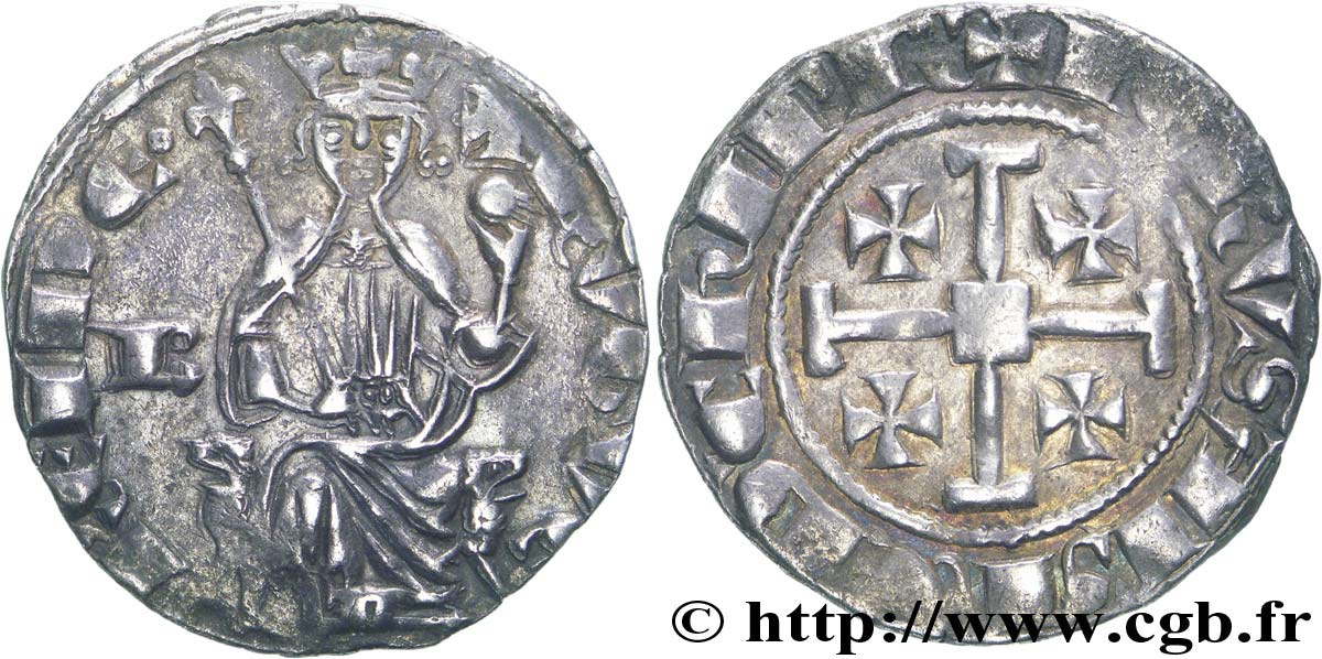 KINGDOM OF CYPRUS - HUGUES IV OF LUSIGNAN Gros n.d. Paphos ? SS