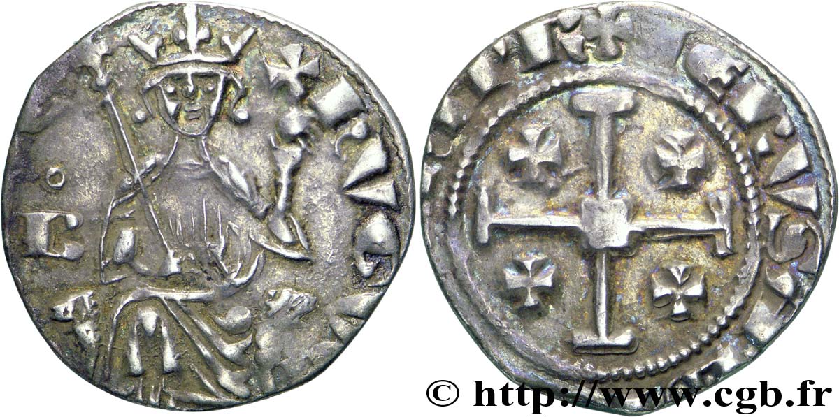 KINGDOM OF CYPRUS - HUGUES IV OF LUSIGNAN Gros n.d. Paphos ? XF/VF