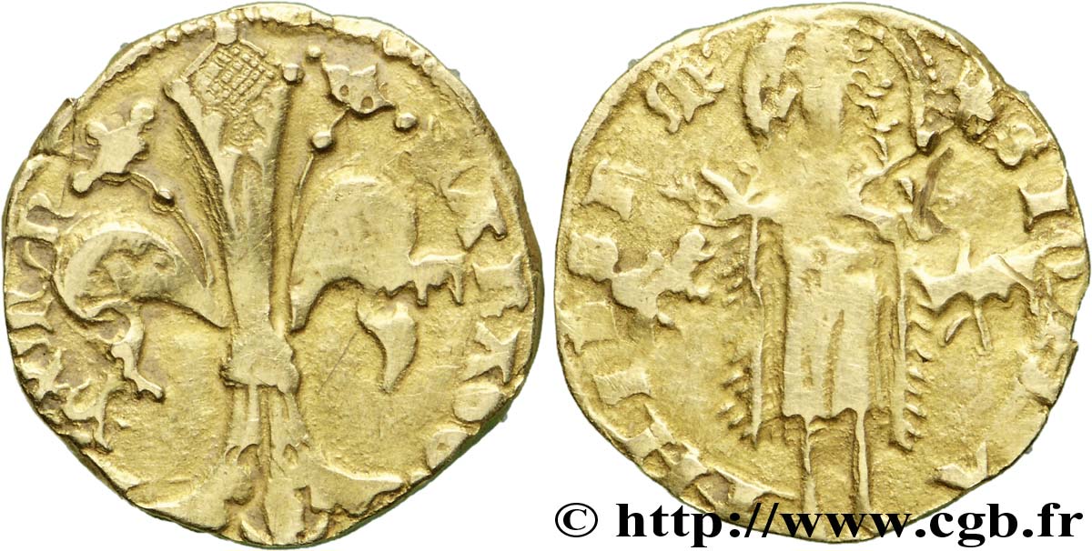 SPAIN - MAJORQUE - FERRAN I AND ALPHONSE IV Demi-florin d’or c. 1413-1419 Majorque BC+/BC