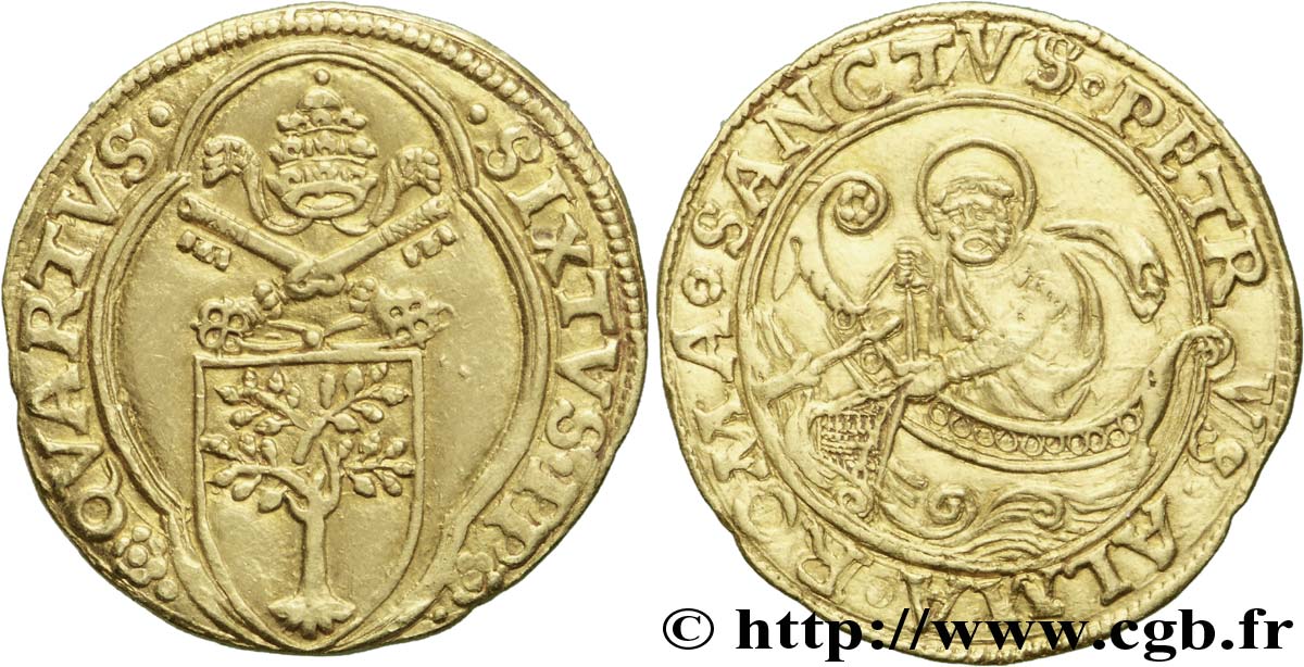 ITALY - VATICAN - SIXTUS IV Florin d or dit  à la chambre  n.d. Rome AU/AU