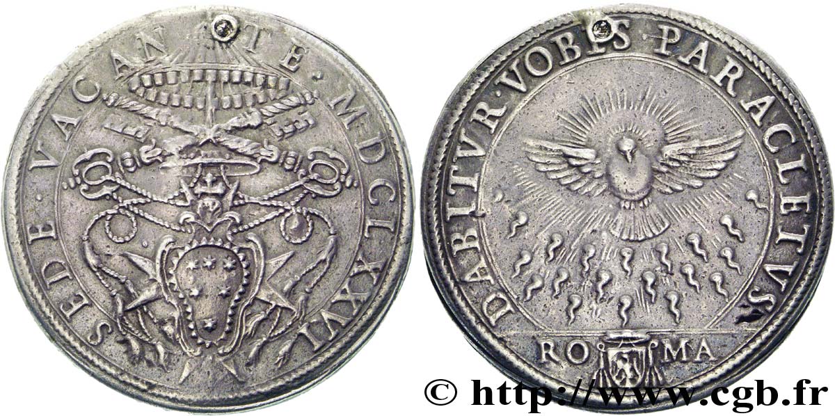 ITALY - VATICAN - SEDE VACANTE Piastre 1676 Rome q.BB