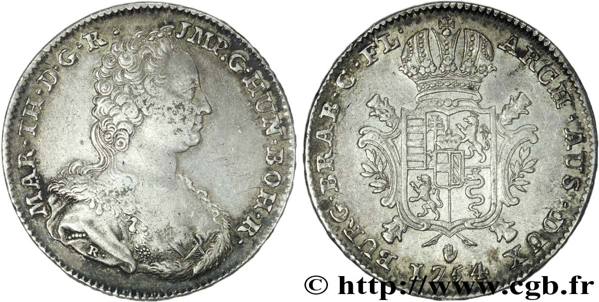 AUSTRIAN LOW COUNTRIES - DUCHY OF BRABANT - MARIE-THERESE Ducaton d argent 1754 Anvers MBC/MBC+