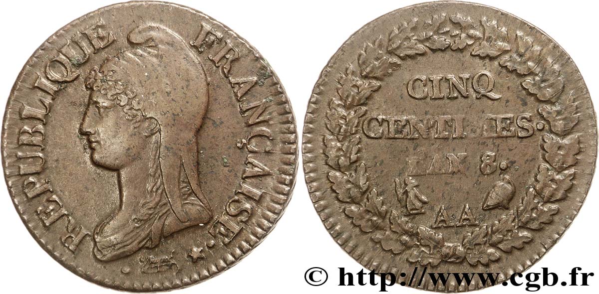 Cinq centimes Dupré, grand module 1800 Metz F.115/106 SS 