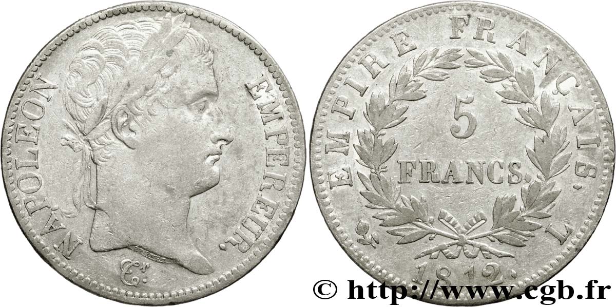 5 francs Napoléon Empereur, Empire français 1812 Bayonne F.307/48 TTB 