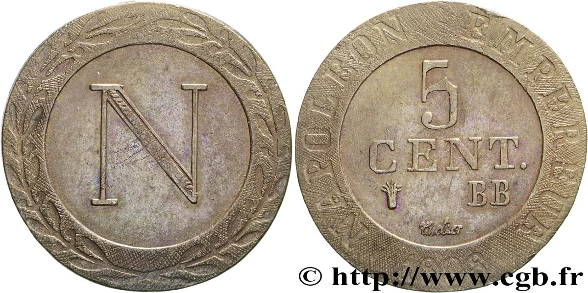 5 centimes 1808 Strasbourg VG.2057 SUP 