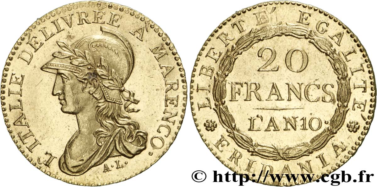 20 francs Marengo 1802 Turin VG.845  SUP 