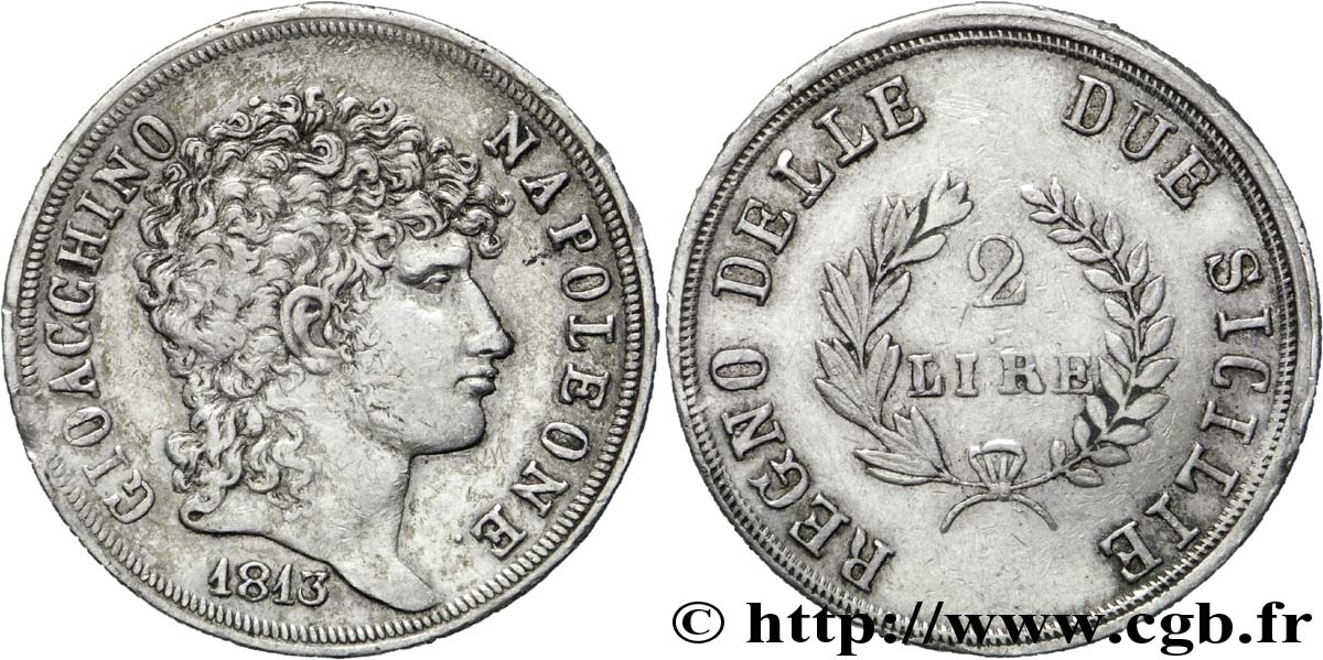 2 lire, rameaux courts 1813 Naples VG.2257  BB 