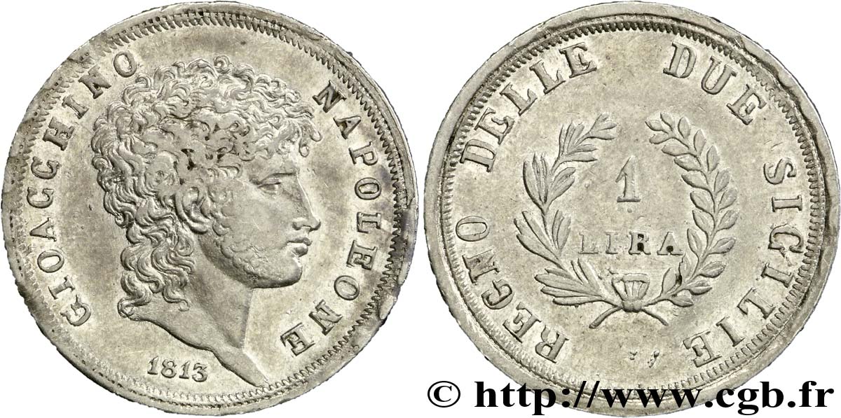 1 lira 1813 Naples VG.2259  VZ 