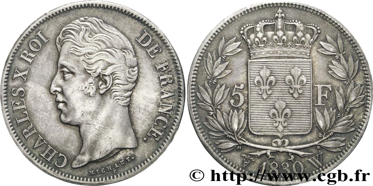 5 francs Charles X, 2e type 1830 Lille F.311/52 SUP 