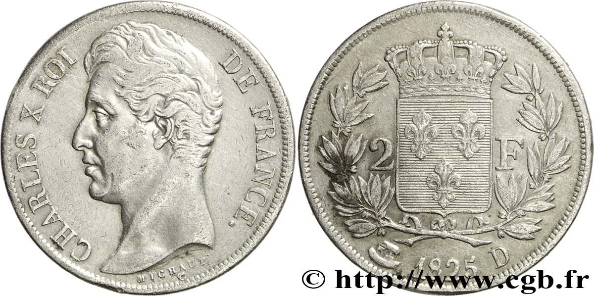 2 francs Charles X 1825 Lyon F.258/4 TTB 