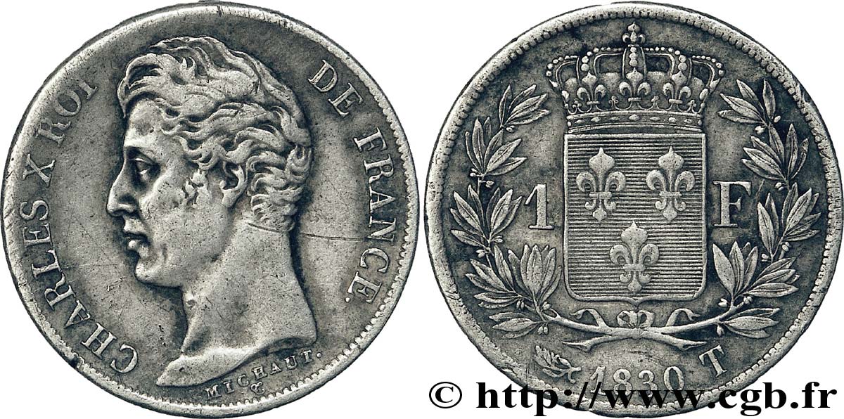 1 franc Charles X 1830 Nantes F.207A/32 XF 