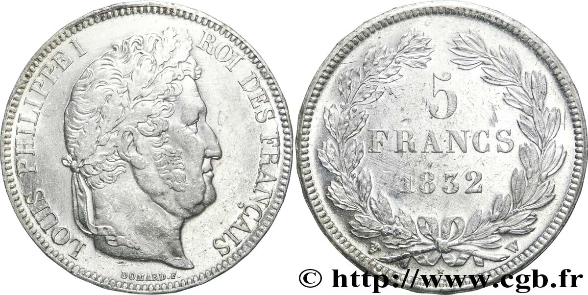 5 francs IIe type Domard 1832 Lille F.324/13 SUP 