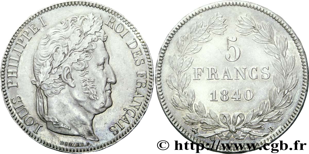 5 francs IIe type Domard 1840 Rouen F.324/84 AU 