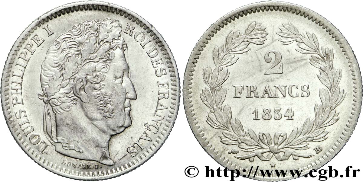 2 francs Louis-Philippe 1834 Strasbourg F.260/31 TTB 