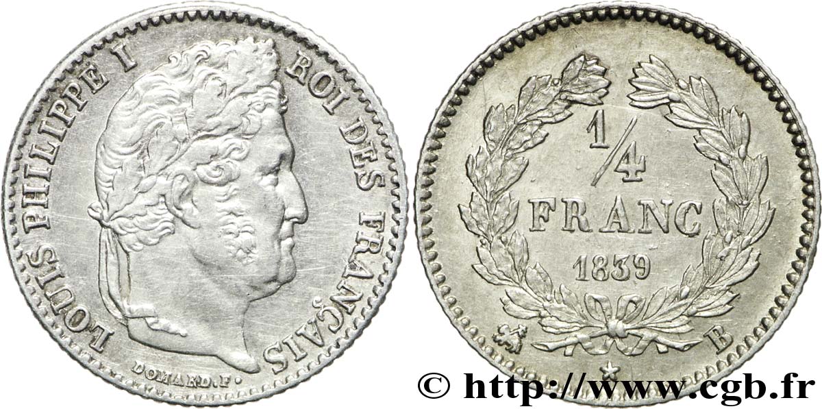 1/4 franc Louis-Philippe 1839 Rouen F.166/75 SS 