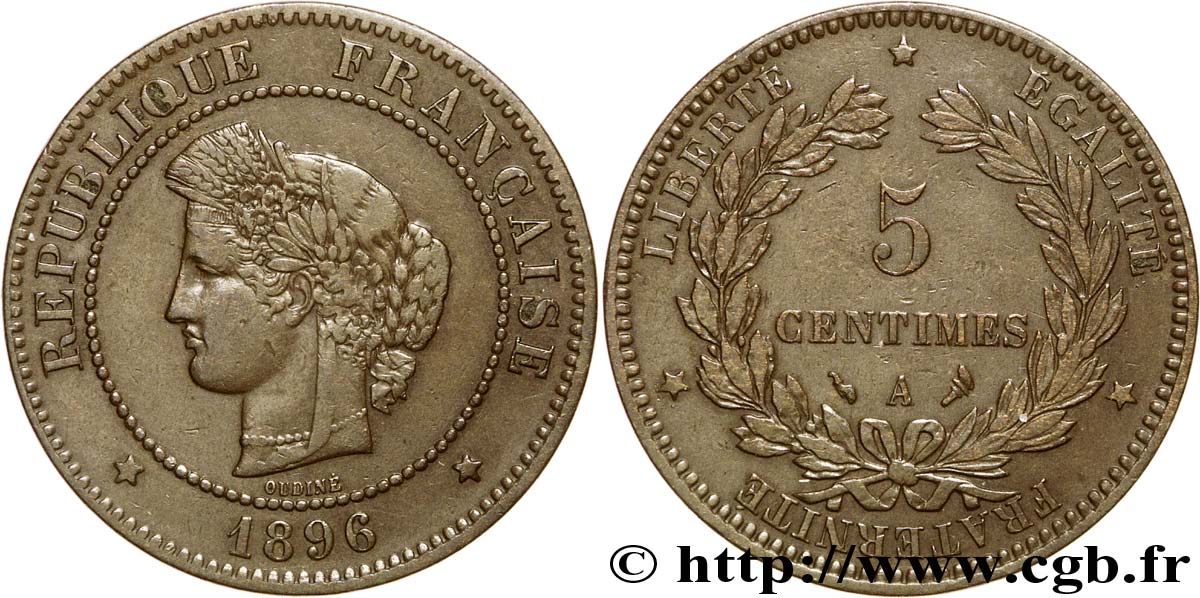 5 centimes Cérès 1896 Paris F.118/38 TTB 
