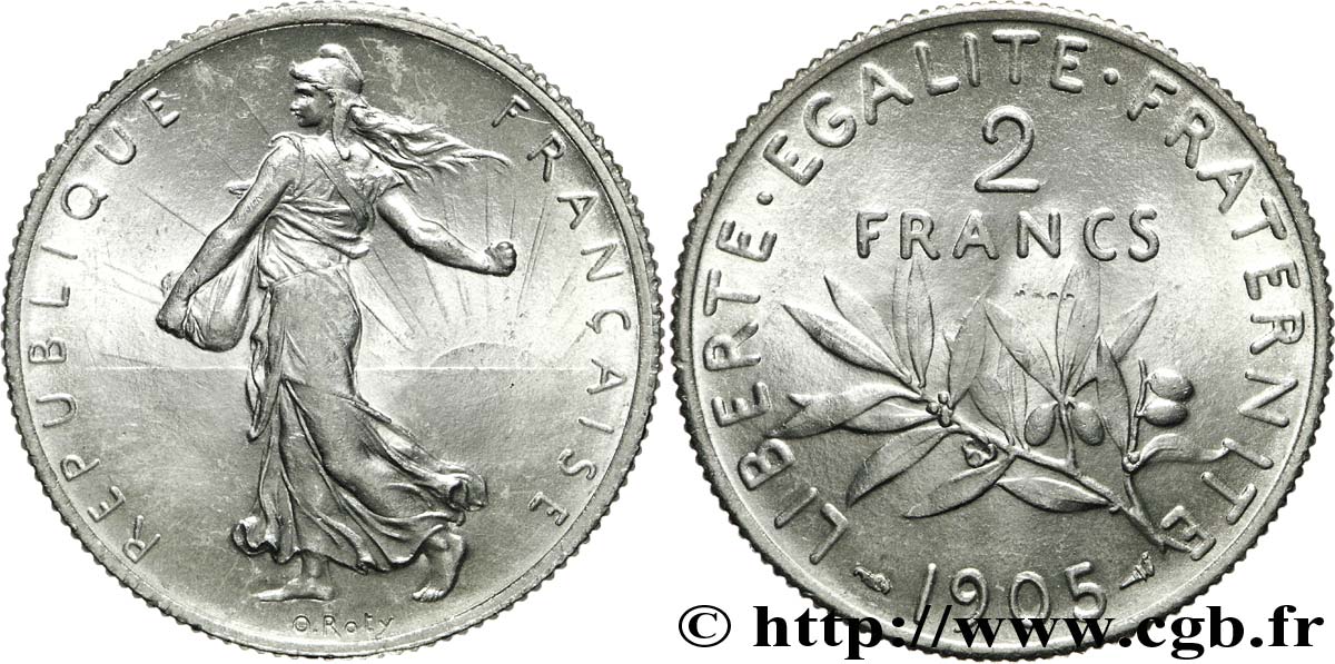 2 francs Semeuse 1905 Paris F.266/9 AU 