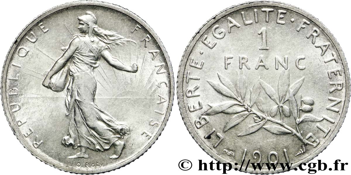 1 franc Semeuse 1901 Paris F.217/6 EBC 