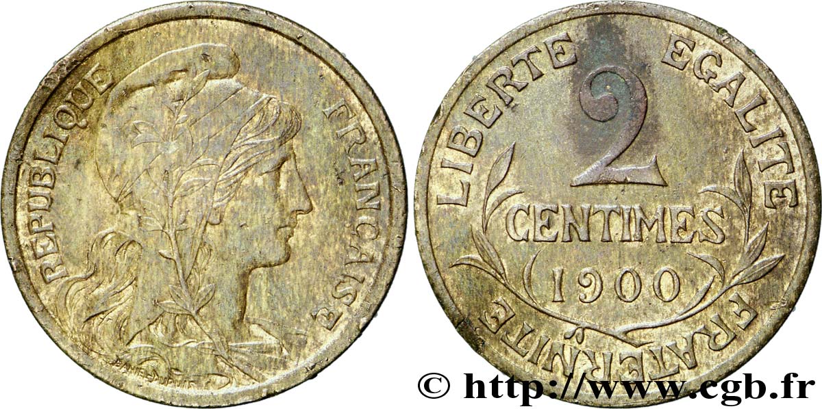 2 centimes Daniel-Dupuis 1900 Paris F.110/4 XF 