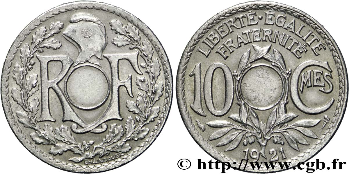10 centimes Lindauer, non perforé 1921 Paris F.138/5 var. SS 