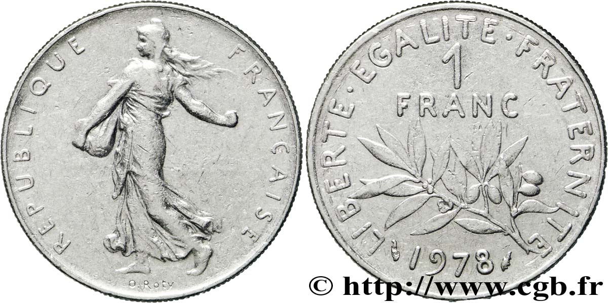 1 franc Semeuse, nickel, frappe médaille 1978 Pessac F.226/23 var. TTB 