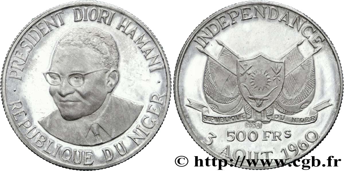 NIGER - REPUBBLICA - HAMANI DIORI 500 francs 1960 Paris MS 