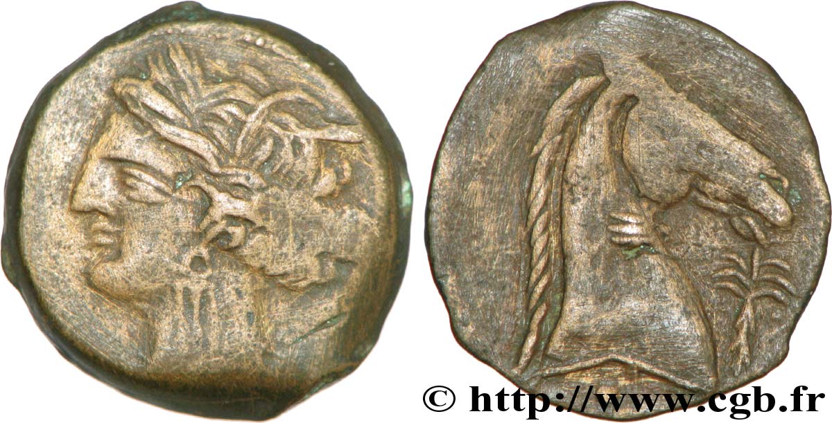 ZEUGITANA - CARTHAGE Shekel ou unité de bronze, (PB, Æ 20) AU