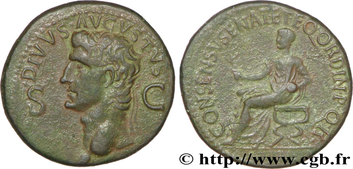 AUGUSTUS Dupondius, (MB, Æ 29 ) XF