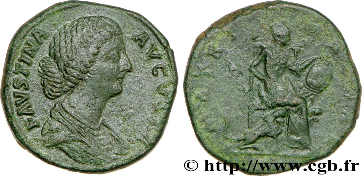 FAUSTINA MINOR Sesterce, (GB, Æ 30) AU/XF