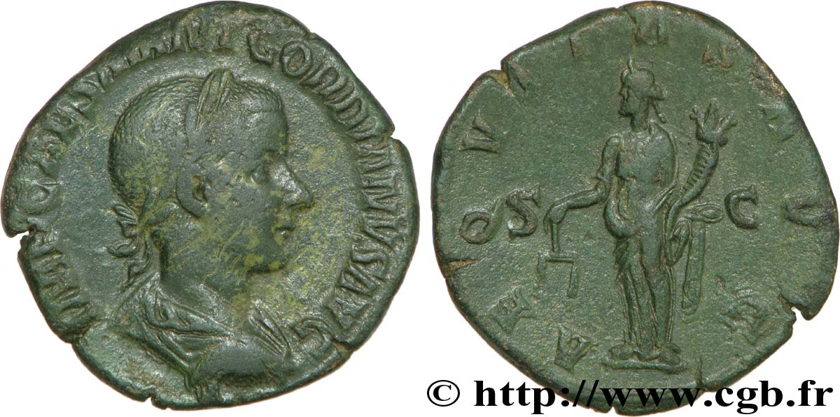 GORDIANO III Sesterce, (GB, Æ 30) XF