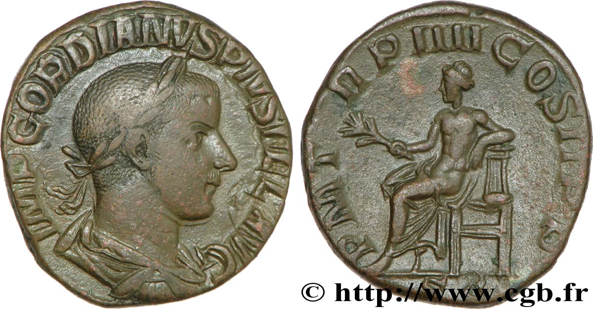 GORDIAN III Sesterce, (GB, Æ 29) XF