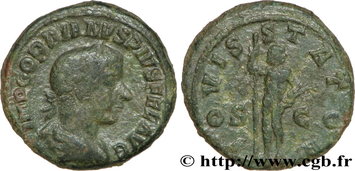 GORDIAN III As, (MB, Æ 25) VF