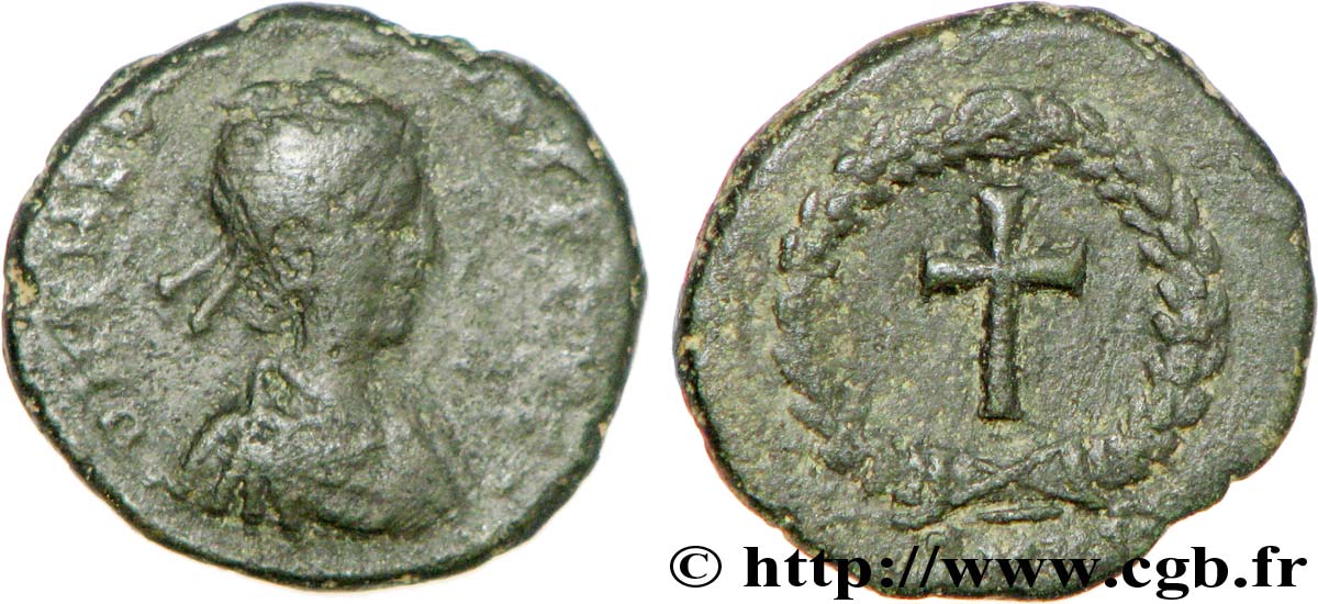 THEODOSIUS II Nummus, (PBQ, Æ 4) XF