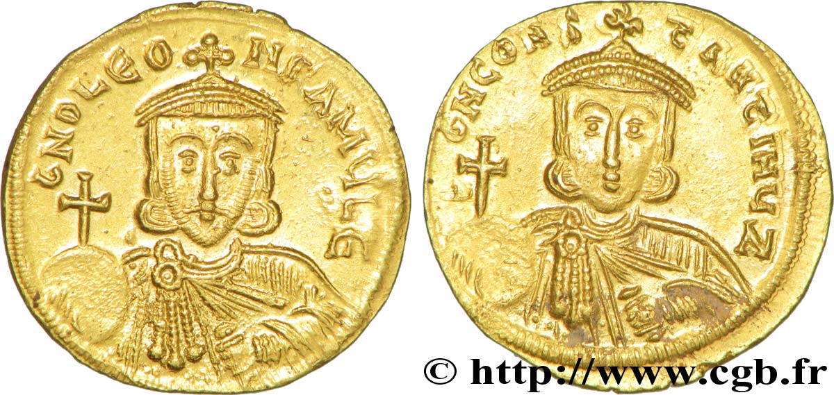 LEO III and CONSTANTINE V Solidus MS