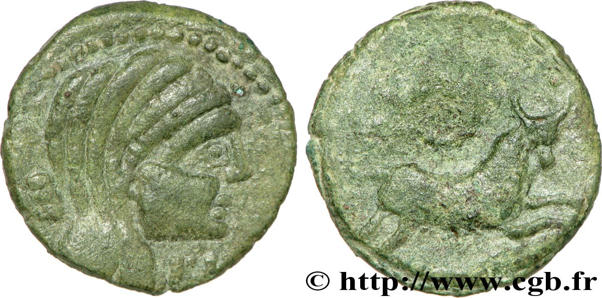 GALLIA - NEDENES (oppidum of Montlaures) Unité ou bronze au taureau XF/VF