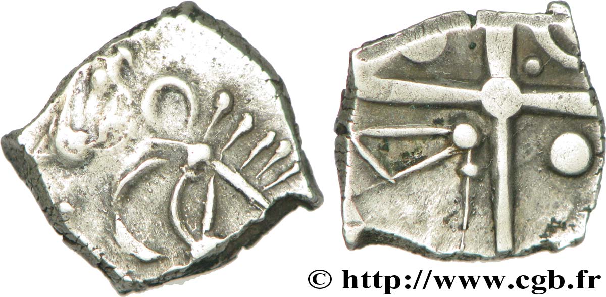 GALLIA - SOUTH WESTERN GAUL - CADURCI (Area of Cahors) Drachme “à la tête triangulaire”, S. 118 XF/AU