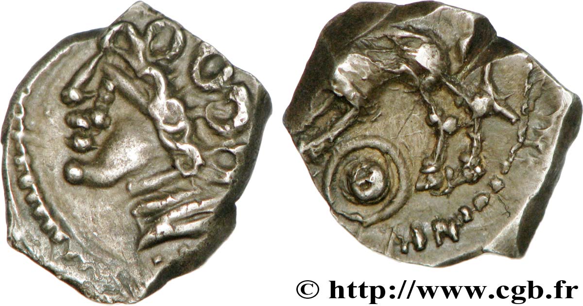 GALLIEN - SÜDWESTGALLIEN - RUTENI (Region die Rodez) Drachme “au sanglier”, à la grosse tête bouclée, S. 440 VZ/fVZ
