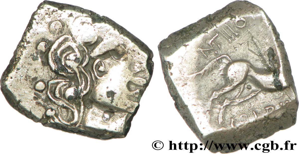 RUTÈNES (région de Rodez) Drachme au cheval, “COVRANTILLOS”, fourrée, S. 458 TTB/SUP