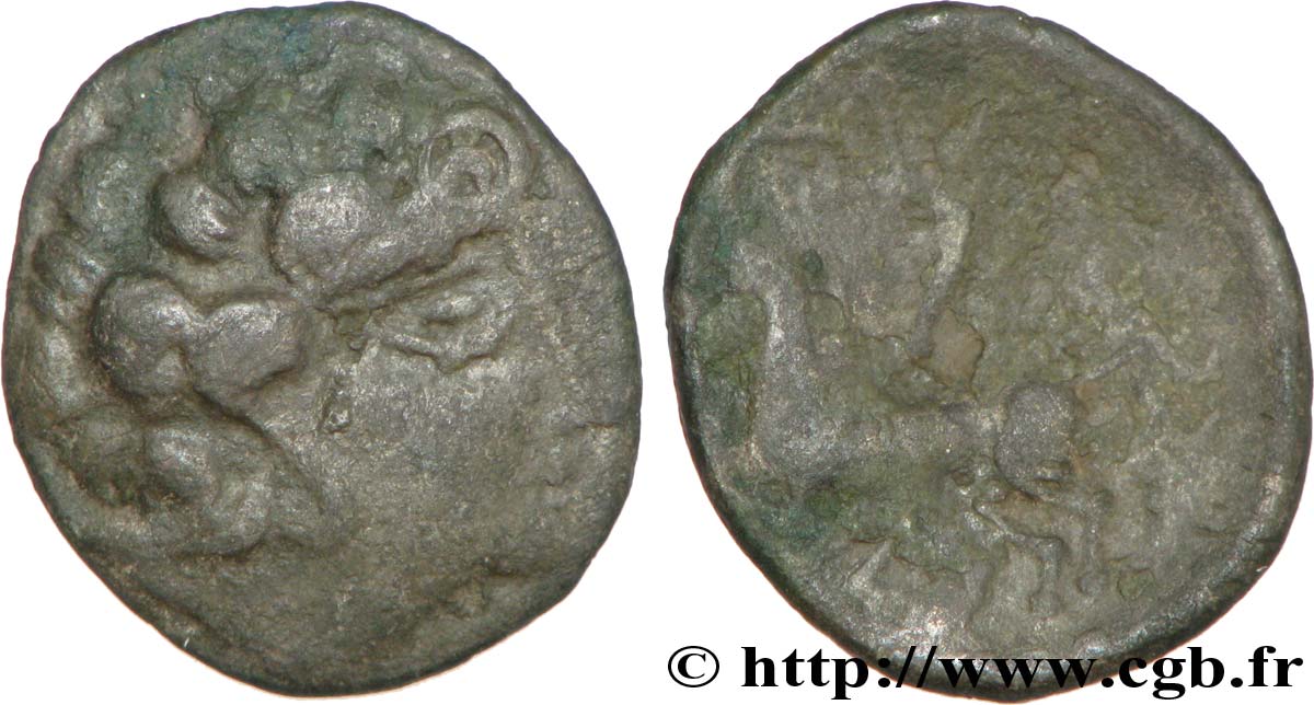 GALLIA - LEMOVICES (Región de Limoges) Drachme de
 billon au carnyx, tête à droite BC+/BC