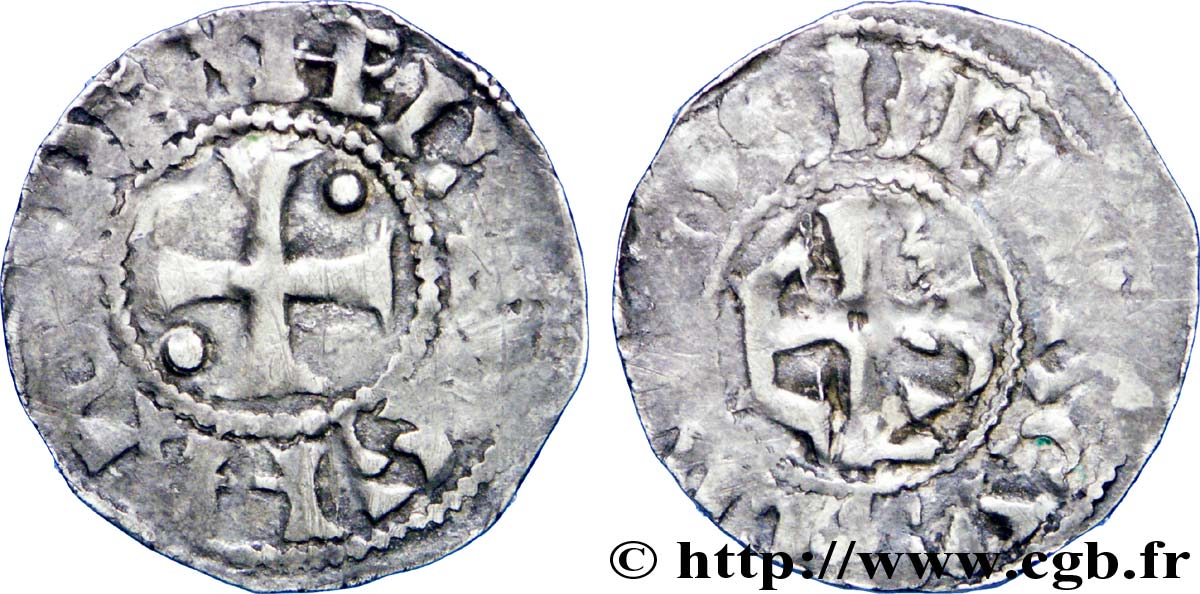 HUGO CAPETO Denier c. 987-996 Beauvais BC+