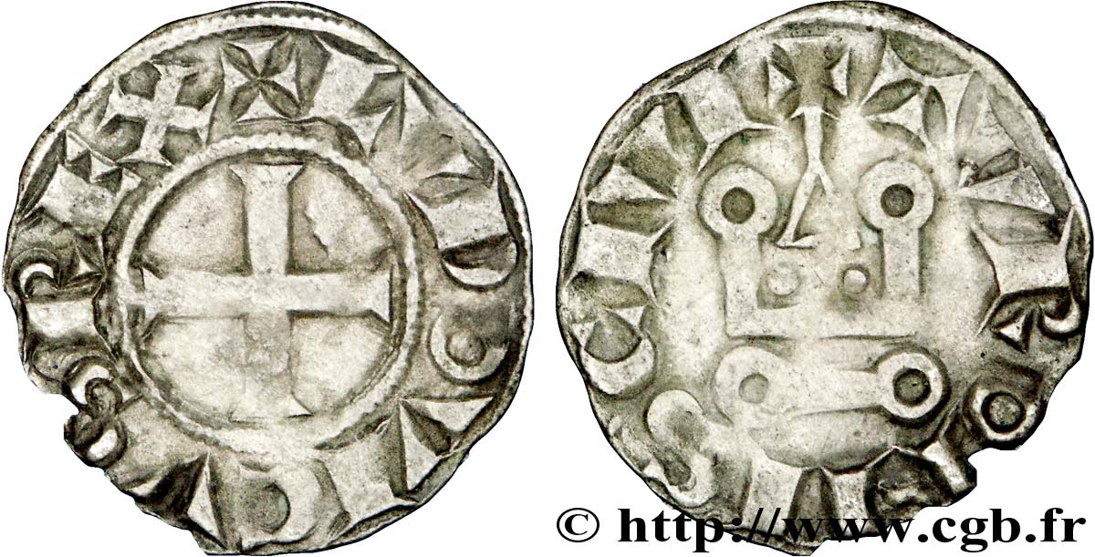 LUDWIG VIII  THE LION  UND LUDWIG IX  SAINT LOUIS  Denier tournois c.1223-1245  SS