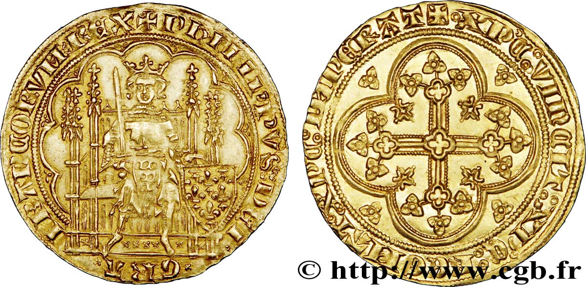FILIPPO VI OF VALOIS Écu d or à la chaise n.d.  AU/AU