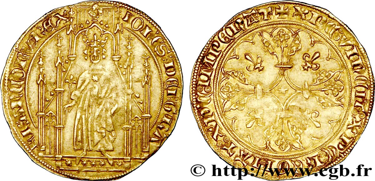 JOHN II  THE GOOD  Royal d or n.d. Tournai AU