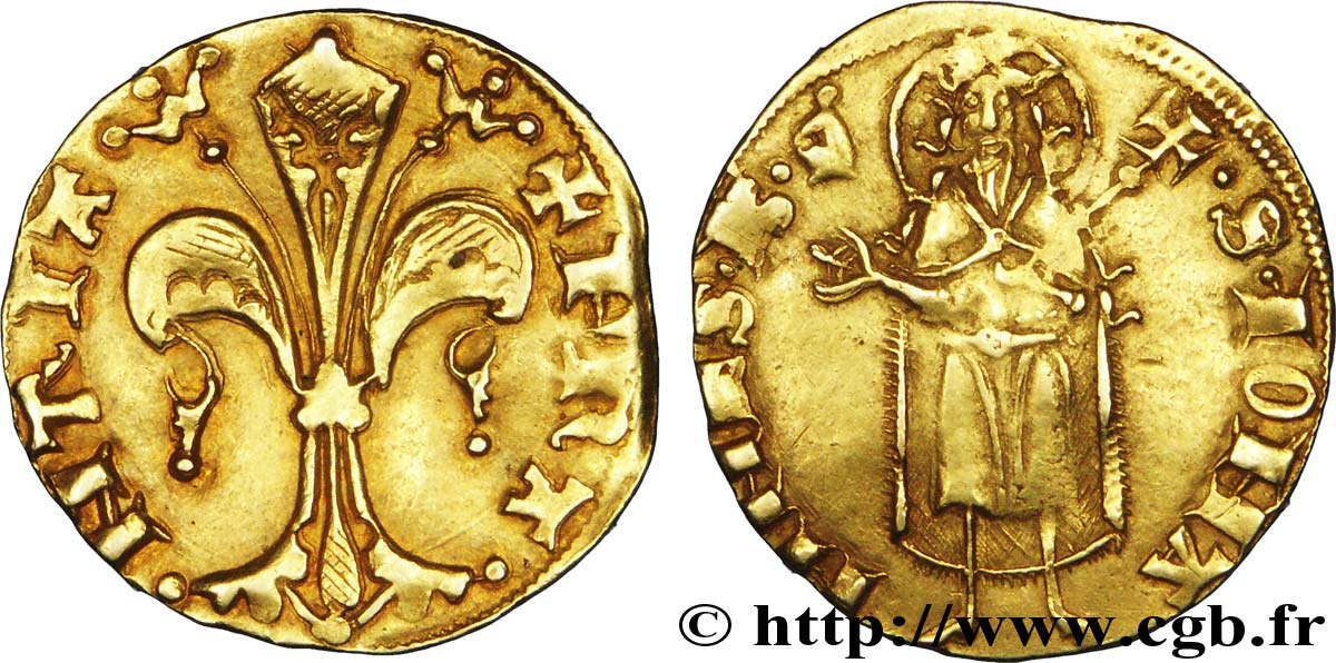 GIOVANNI II  THE GOOD  Florin d or c. 1340-1370 Montpellier ou Toulouse AU/XF