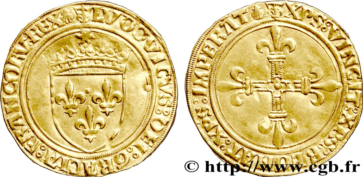 LOUIS XII  Écu d or au soleil 25/04/1498 Poitiers XF/AU