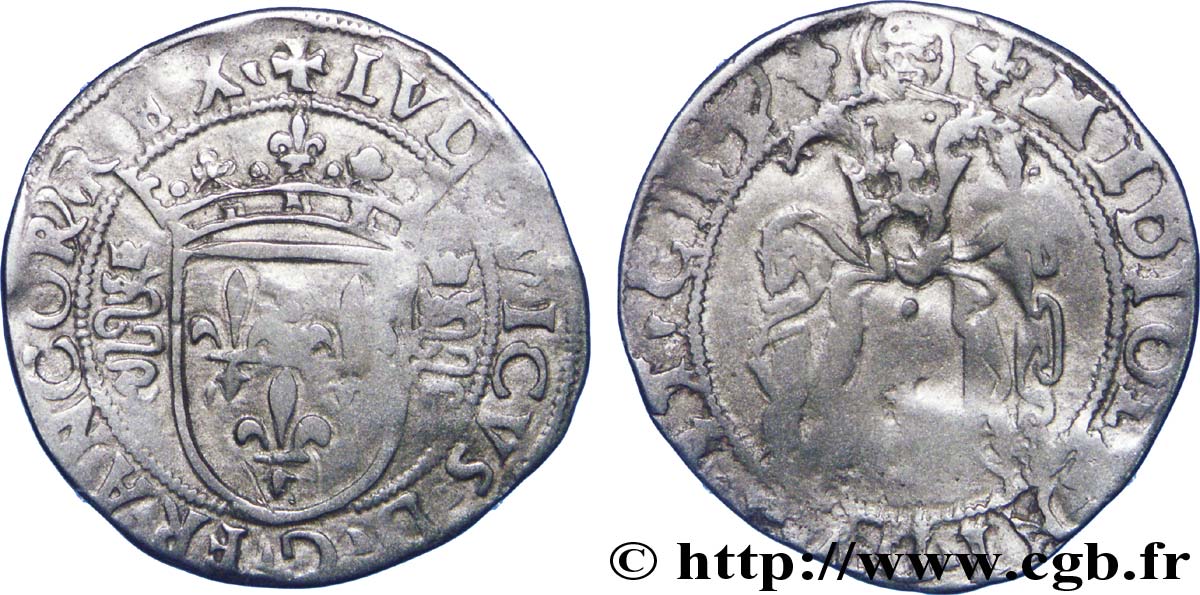 ITALY - DUCHY OF MILAN - LOUIS XII Bissone ou gros royal de 3 sous c. 1500-1512 Milan BC+