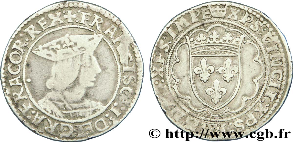 FRANCOIS I Teston, 2e type n.d. Paris VF/AU