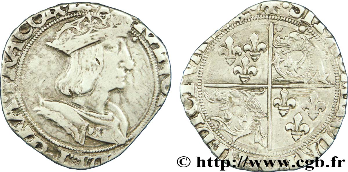 FRANÇOIS IER LE RESTAURATEUR DES LETTRES Teston du Dauphiné, 2e type n.d. Romans TB+/TTB