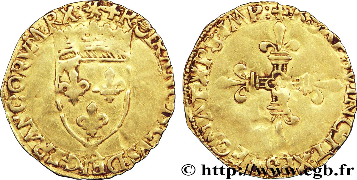 FRANCOIS I Écu d or au soleil, 1er type n.d. Bordeaux BC+/BC