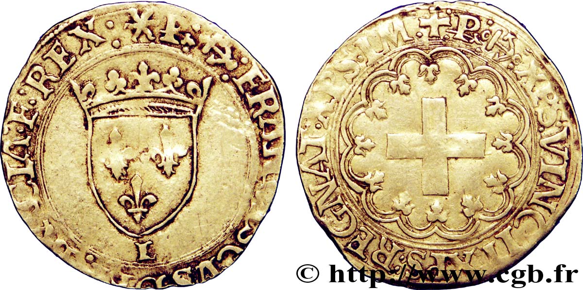 FRANCOIS I Écu d or à la croisette, 1er type 19/03/1541 Bayonne VF